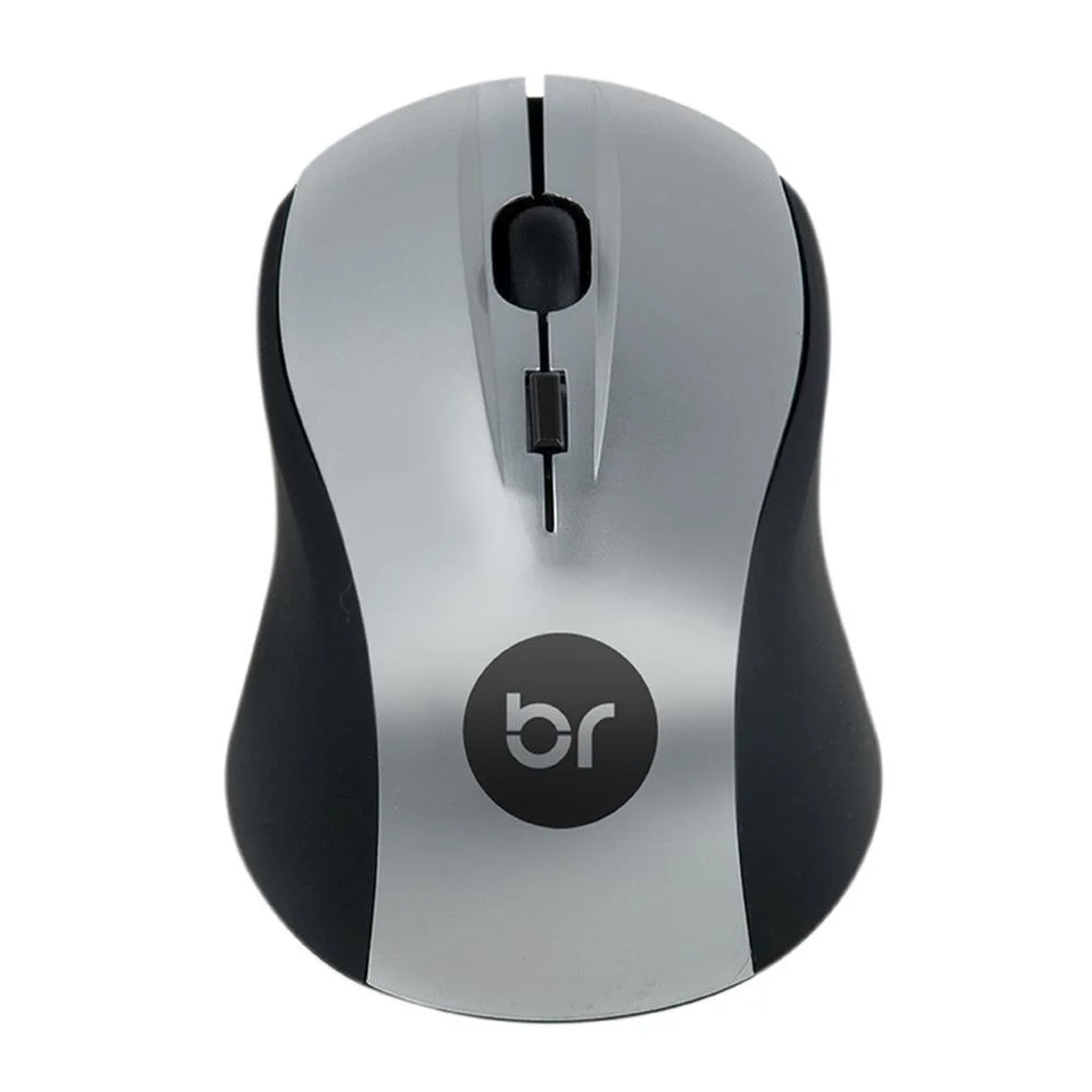 Mouse Sem Fio Bright Preto e Prata 205