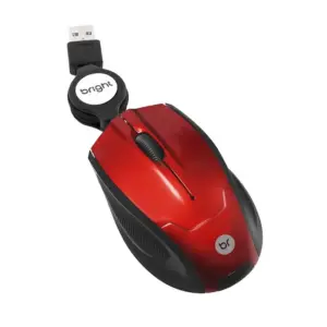 Mouse Com Fio Bright 101 Retrátil USB Vermelho 101 Mouse Com Fio Bright 101 Retrátil USB Vermelho 101