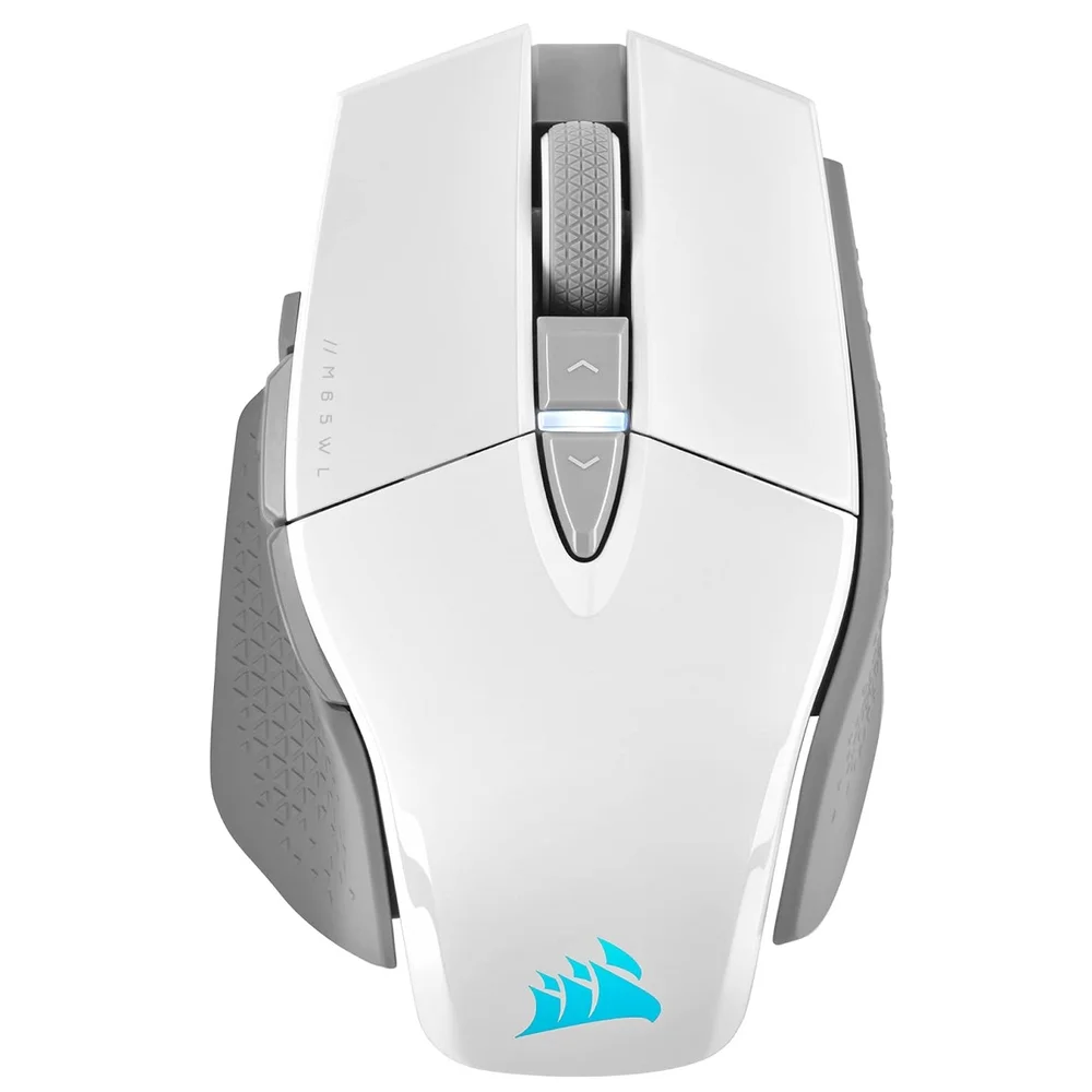 Mouse Gamer Sem Fio Corsair M65 RGB Ultra Wireless Alumínio Prata Branco CH-9319511-NA2