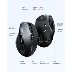 Mouse Ergonômico Sem Fio Ugreen Silencioso Vermelho Mouse Ergonômico Sem Fio Ugreen Silencioso Vermelho