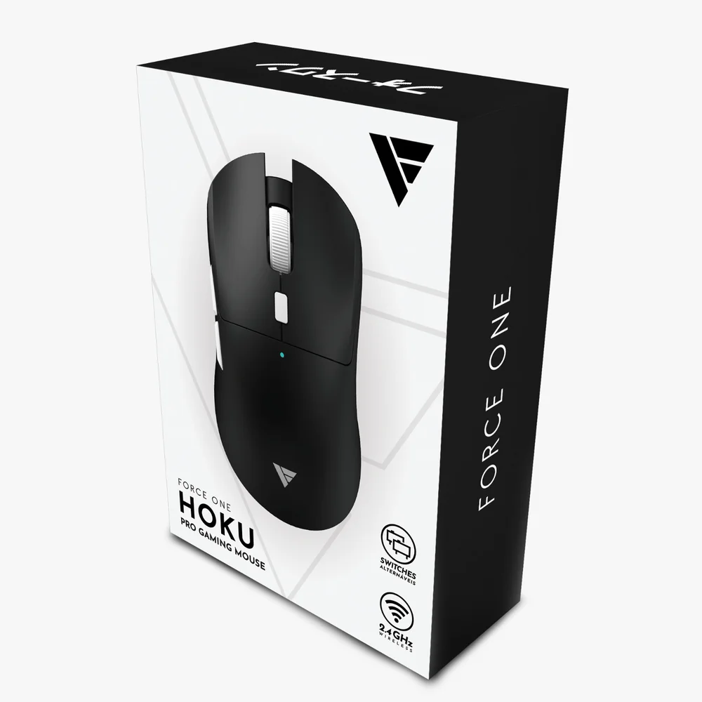 Mouse Gamer Sem Fio Force One Hoku Pro 63g 26.000 DPI