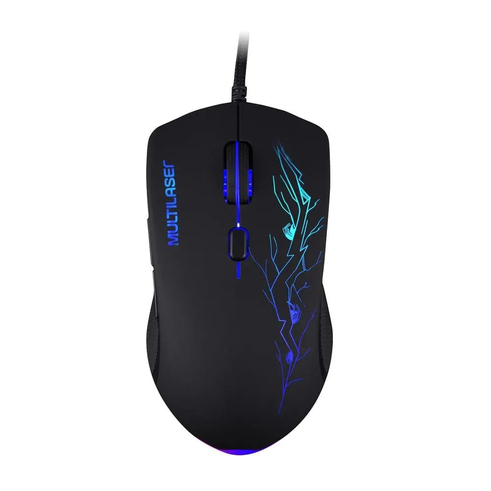 Mouse Gamer Com Fio Multi 3200 DPI 6 Botões LED Preto MO276