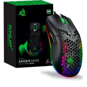 Mouse Gamer Com Fio Knup Anúbis 12800 DPI 7 Botões LED RGB KP-MU015 Mouse Gamer Com Fio Knup Anúbis 12800 DPI 7 Botões LED RGB KP-MU015
