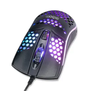 Mouse Gamer Com Fio Exbom Colmeia Ultra Leve LED 7 Cores Preto MS-C32 Mouse Gamer Com Fio Exbom Colmeia Ultra Leve LED 7 Cores Preto MS-C32