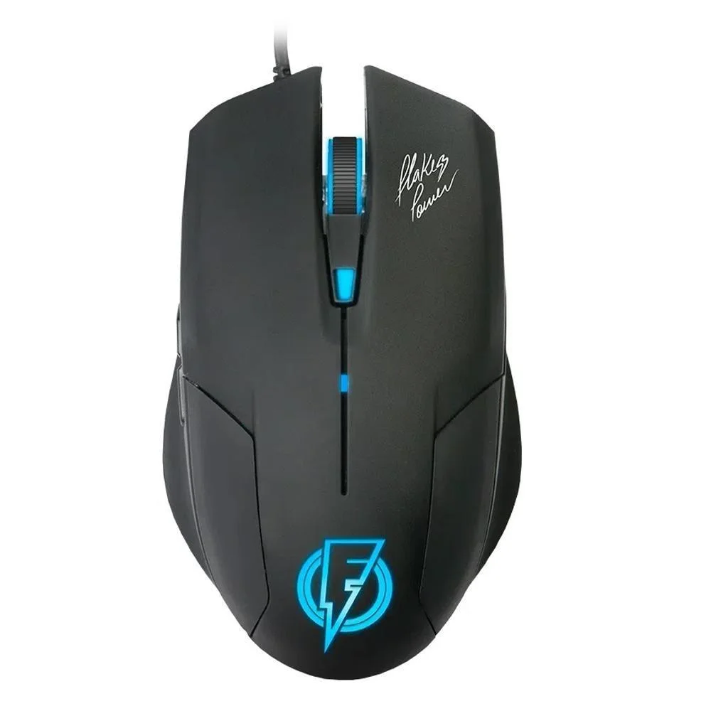 Mouse Gamer Com Fio ELG Flakes Power 2400 DPI 6 Botões RGB Preto FLKM002