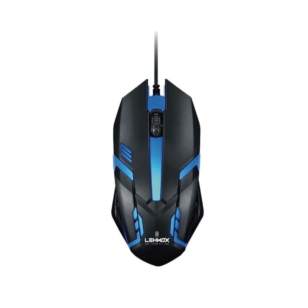 Mouse Gamer Com Fio Lehmox 1200 DPI LED RGB Ergonômico Preto