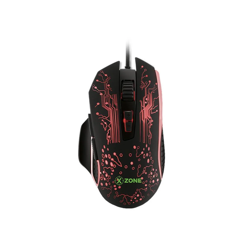 Mouse Gamer Com Fio Xzone GMF-03 3200 DPI 8 Botões RGB Preto