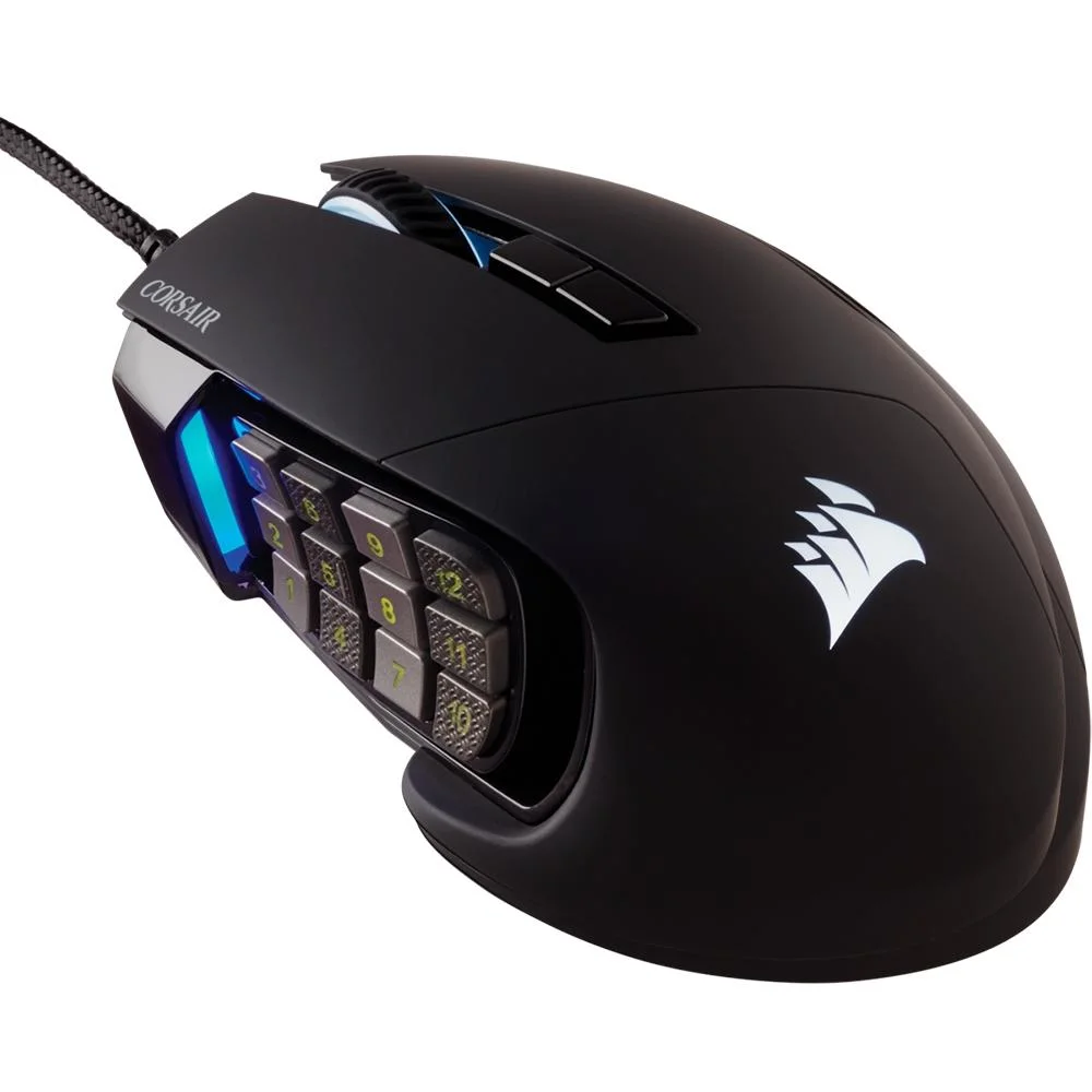 Mouse Gamer Com Fio Corsair Scimitar Elite 18000 DPI 17 Botões RGB Preto CH-9304211-NA