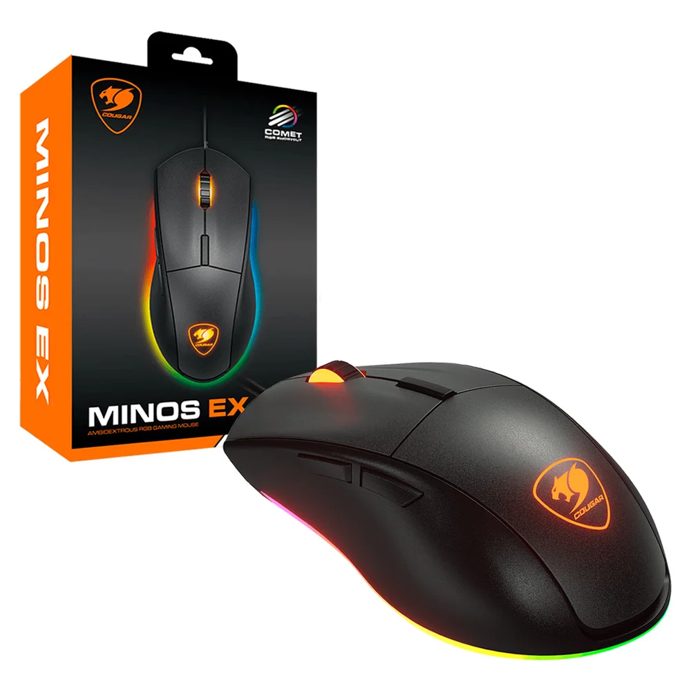 Mouse Gamer Com Fio Cougar Minos EX 6400 DPI RGB 3MMEXWOMB.0001