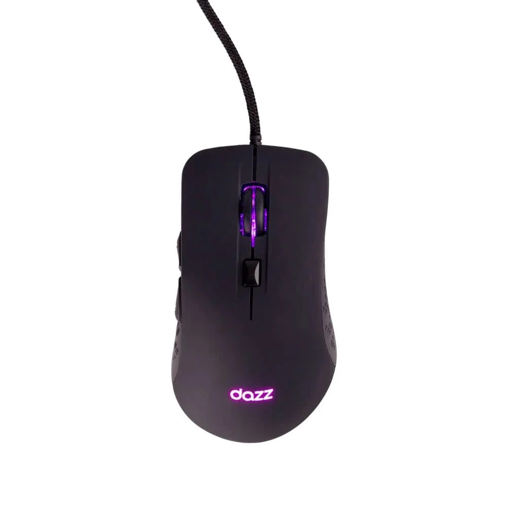 Mouse Gamer Com Fio Dazz GMO2000 7200 DPI Ajustável 6 Botões 500Hz RGB Preto 62000180