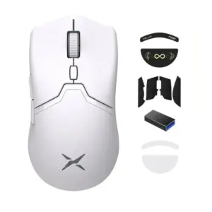 Mouse Gamer Sem Fio Delux M800 Pro 26000 DPI Sensor PAW3395 Branco