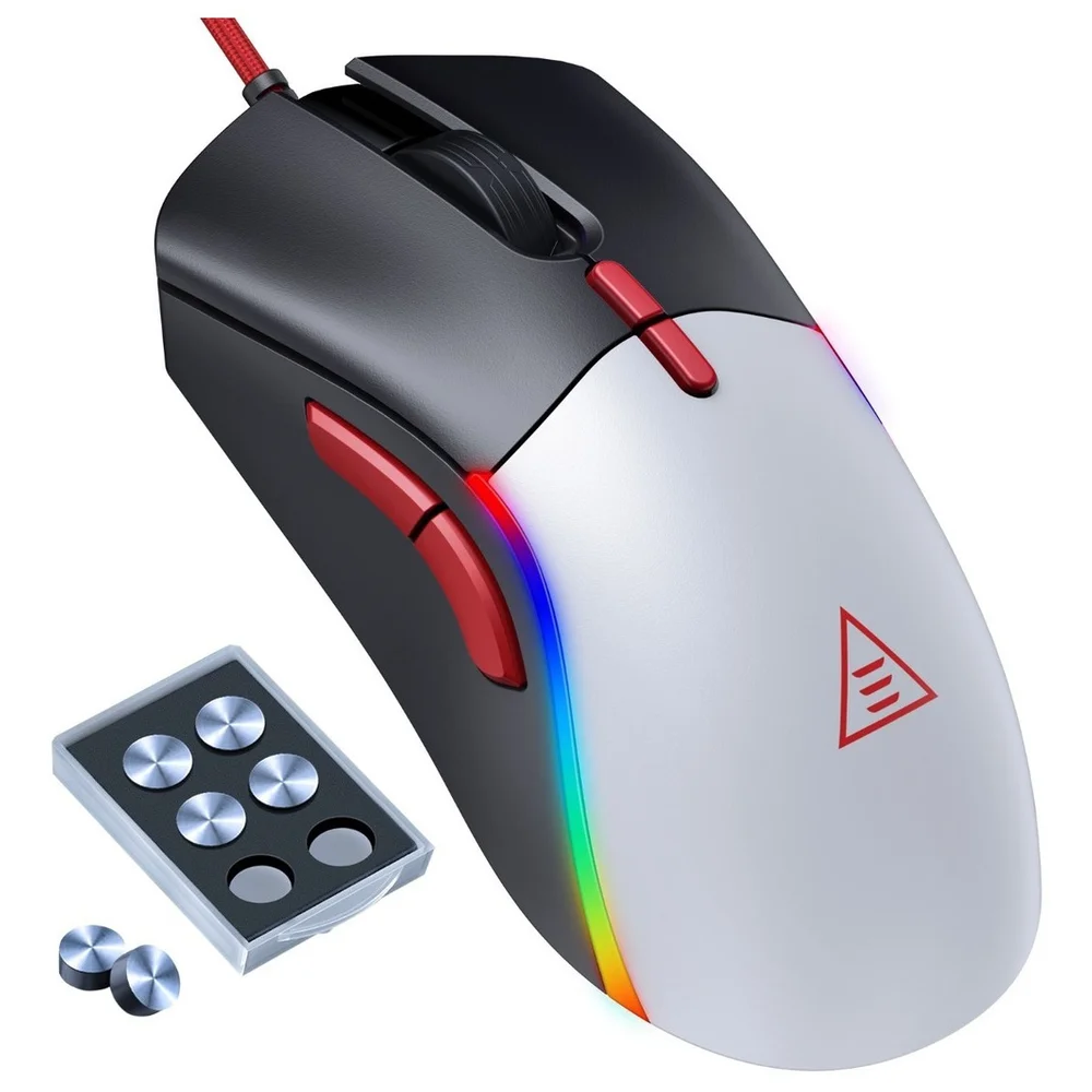 Mouse Gamer Com Fio Eksa EM200 12000 DPI RGB Preto