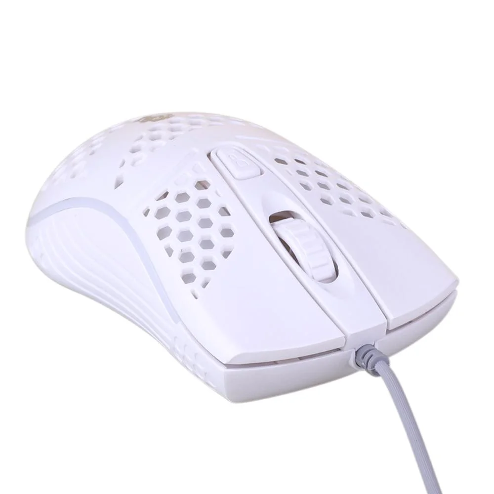 Mouse Gamer Com Fio ELG Dragon War Light 2400 DPI 4 Botões LED 7 Cores Branco