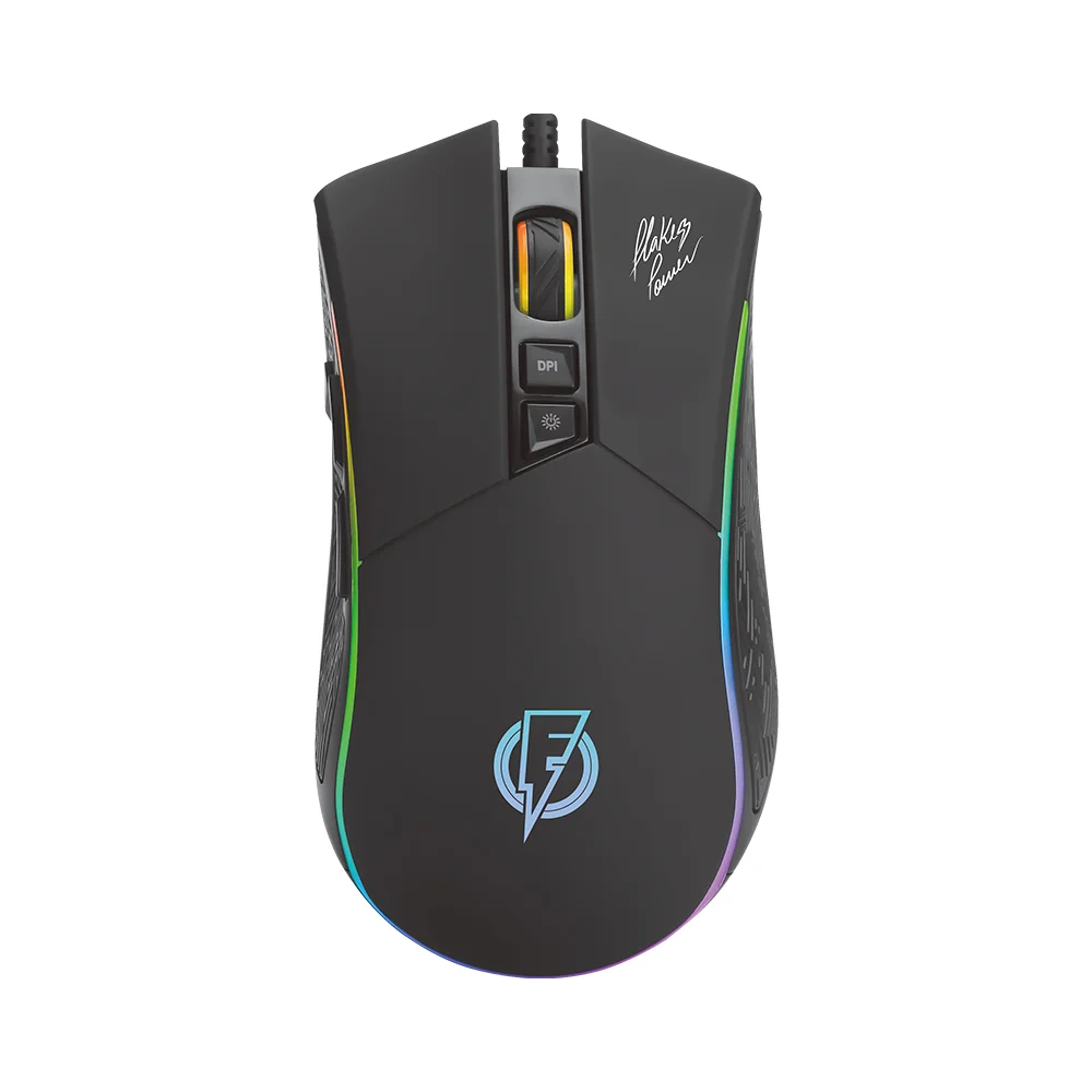 Mouse Gamer Com Fio ELG Epic Flakes Power 4800 DPI 7 Botões RGB FLKM001