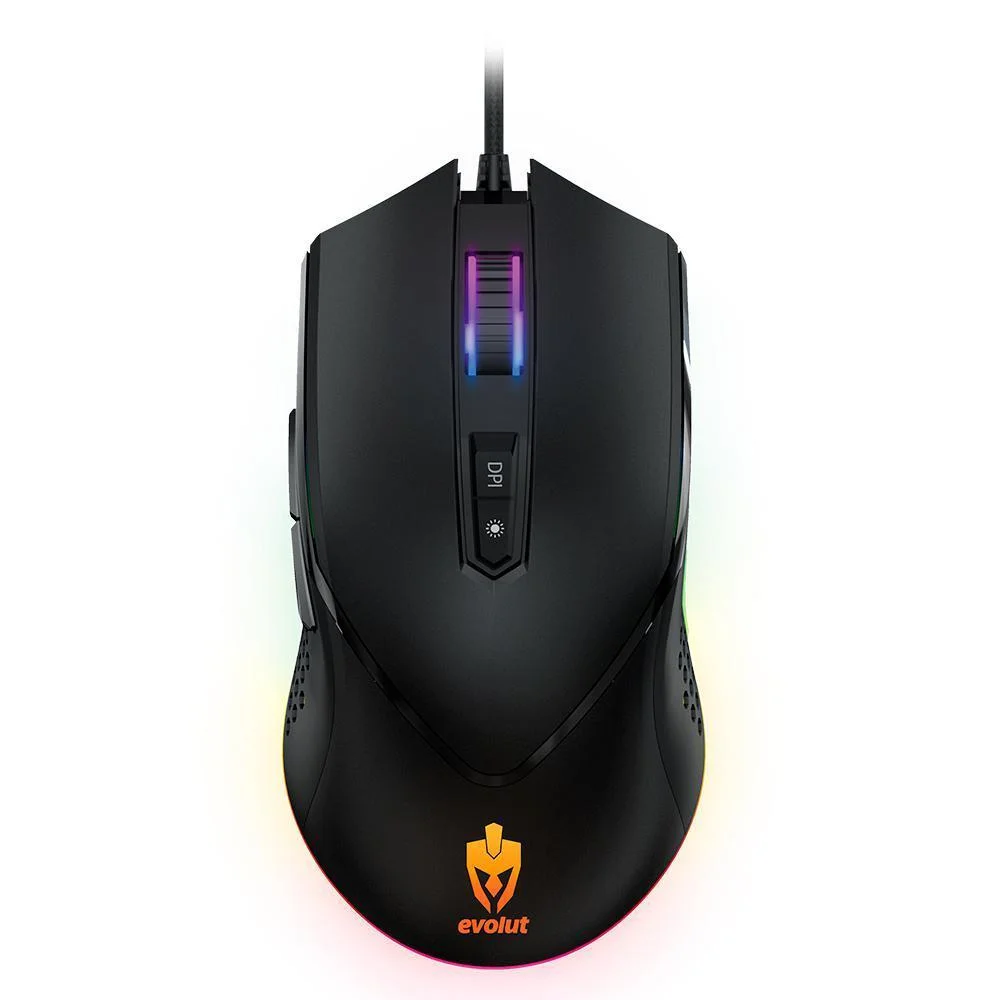 Mouse Gamer Com Fio Evolut Balder 7000 DPI Sensor Pixart 3325 RGB EG-107