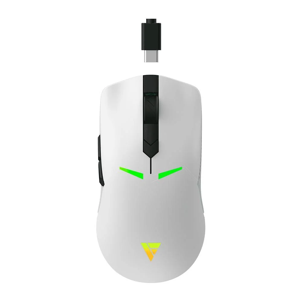 Mouse Gamer Sem Fio Force One Sirius Dual Mode 10000 DPI RGB até 70h Bateria Branco FR.MO.SR.01