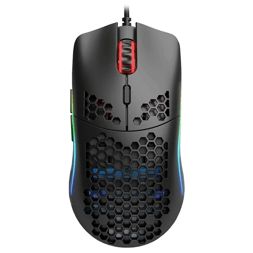 Mouse Gamer Com Fio Glorious Model O- Minus 59g Ultraleve Design Honeycomb Preto Fosco GOM-BLACK
