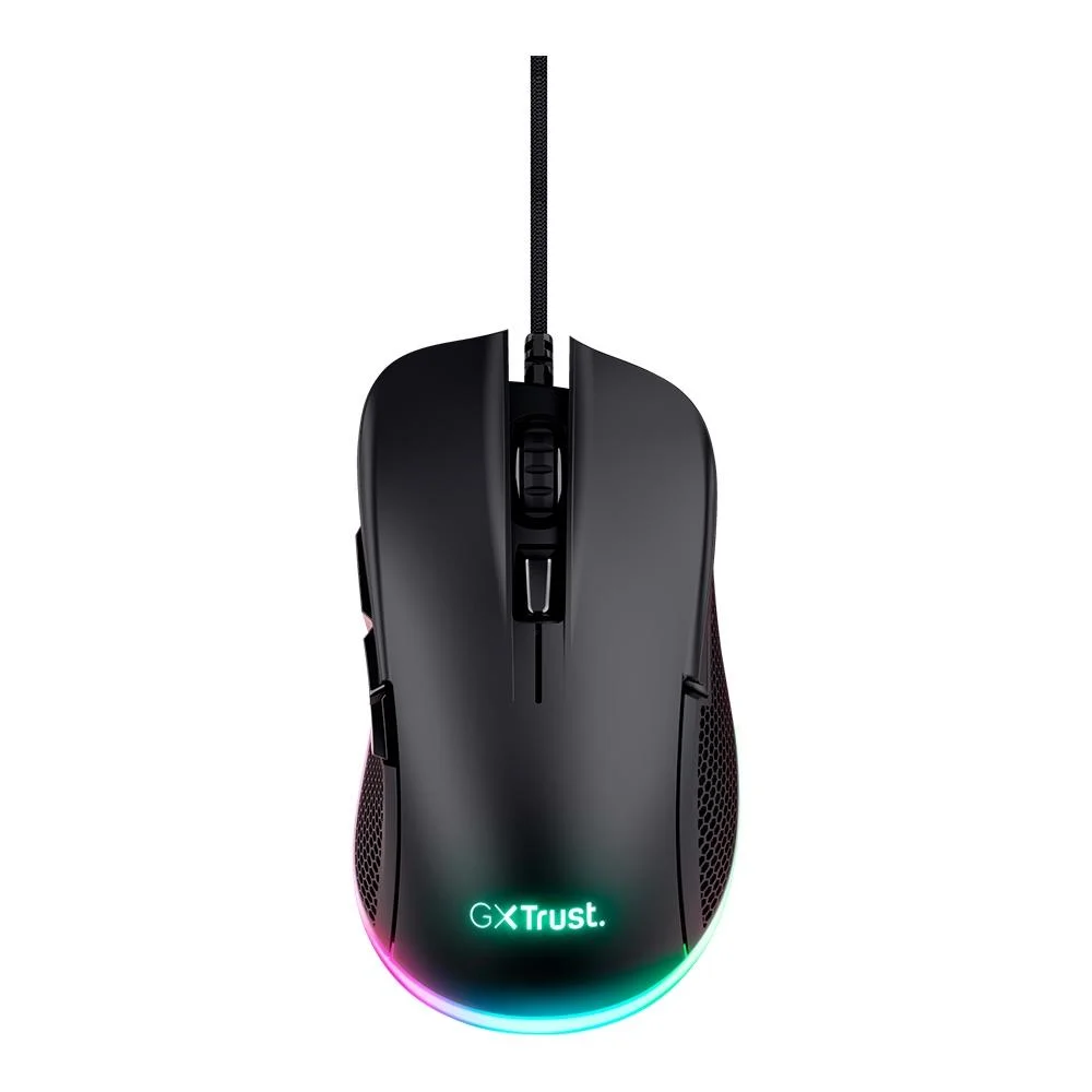 Mouse Gamer Com Fio Trust GXT 922 Ybar 7200 DPI 6 Botões RGB Preto 24729