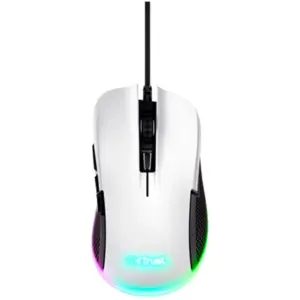 Mouse Gamer Com Fio Trust GXT 922W Ybar 7200 DPI 6 Botões RGB Branco 24730