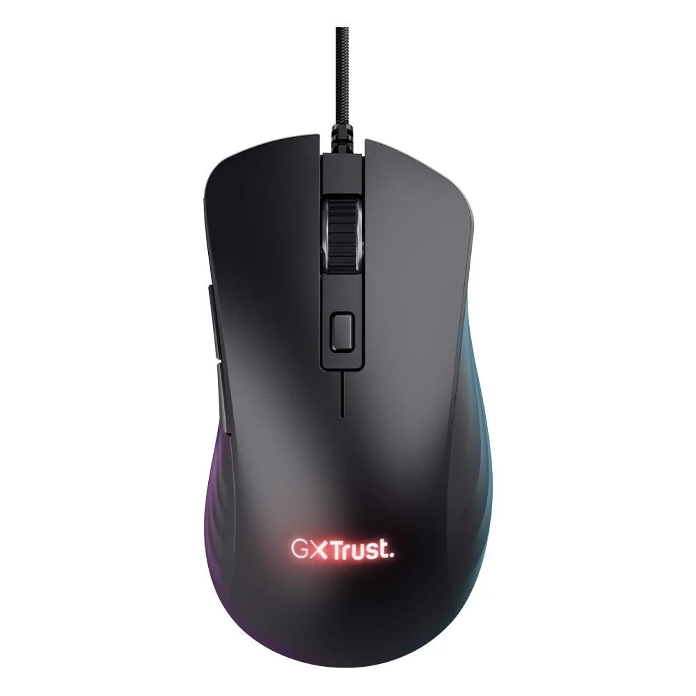 Mouse Gamer Com Fio Trust GXT 924 Ybar+ 25600 DPI 6 Botões Iluminação RGB Preto 24890