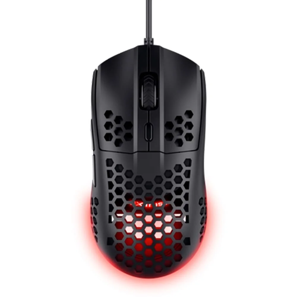Mouse Gamer Com Fio Trust GXT 928 Helox 6400 DPI 6 Botões RGB Ultraleve Preto 25306