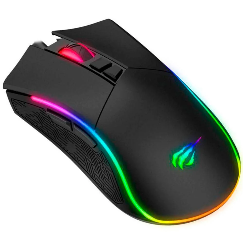 Mouse Gamer Com Fio Havit 7200 DPI 7 Botões RGB HV-MS1001