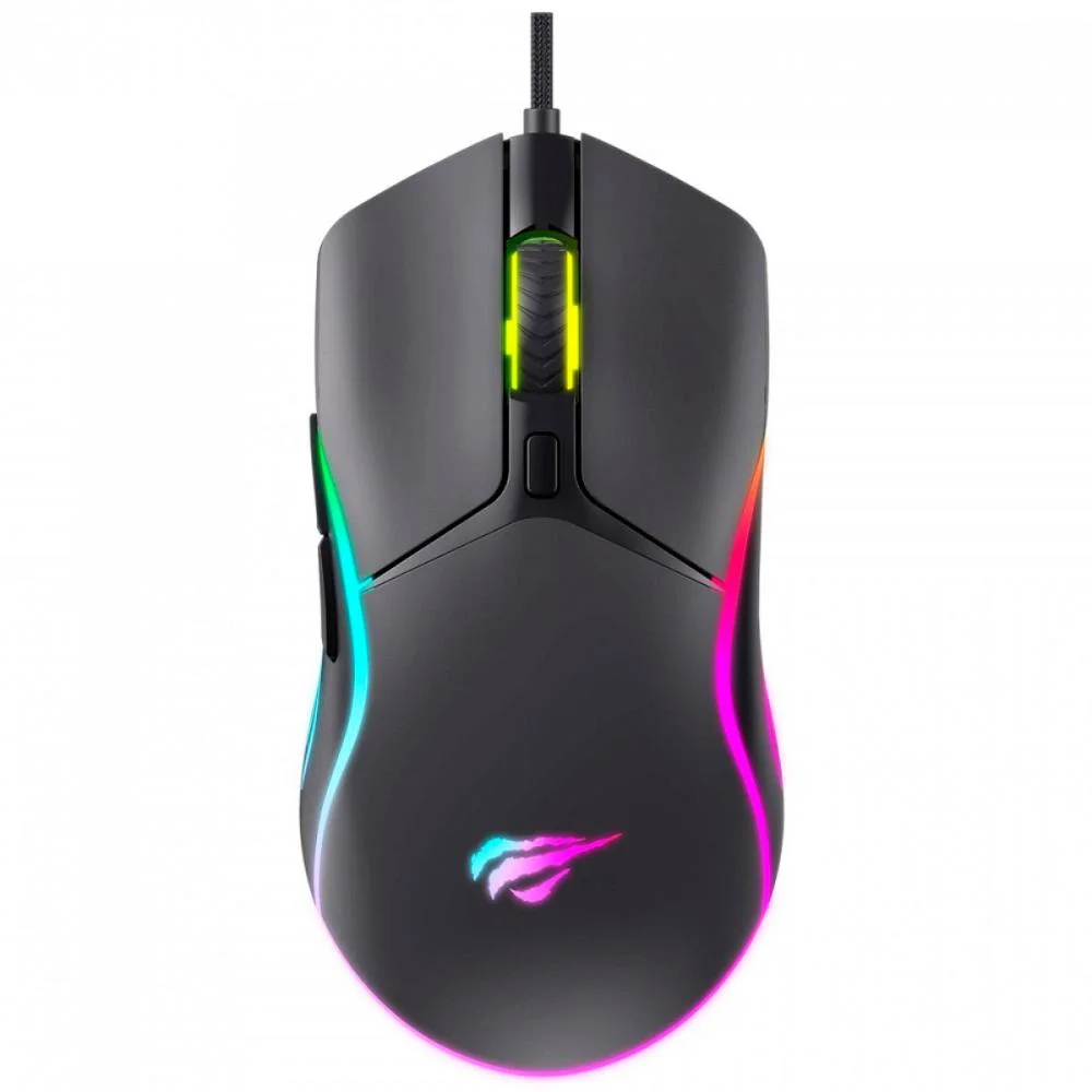 Mouse Gamer Com Fio Havit MS1029 7200 DPI Iluminação RGB HVMS-MS1029-BK