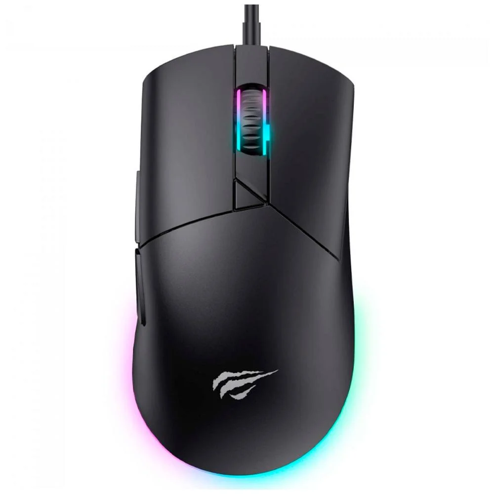 Mouse Gamer Com Fio Havit MS1038 8000 DPI Iluminação RGB HVMS-MS1038-BK