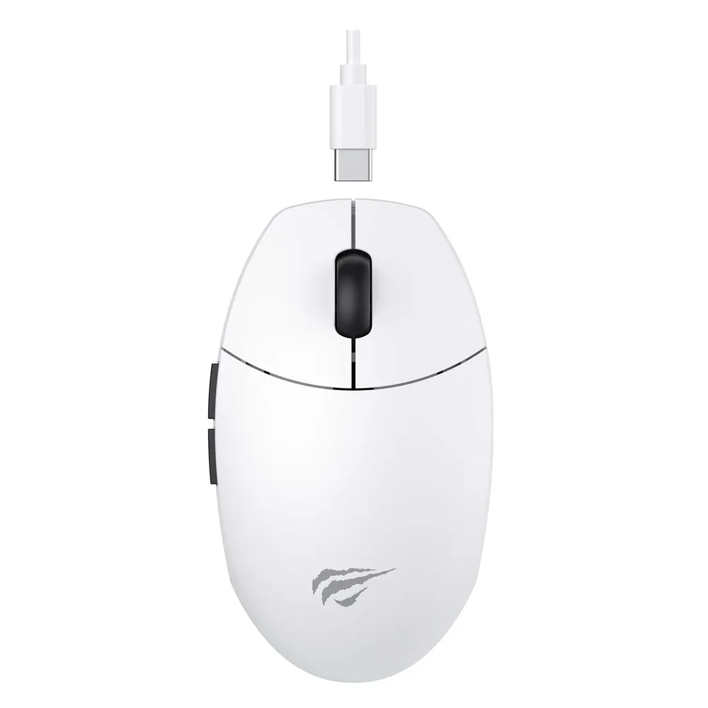 Mouse Gamer Sem Fio Havit MS1039W Wireless 2.4GHz 7400 DPI Branco