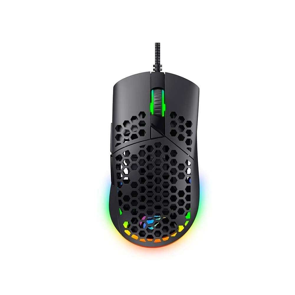 Mouse Gamer Com Fio HAVIT Professional 7200 DPI 7 Botões RGB Preto MS1036