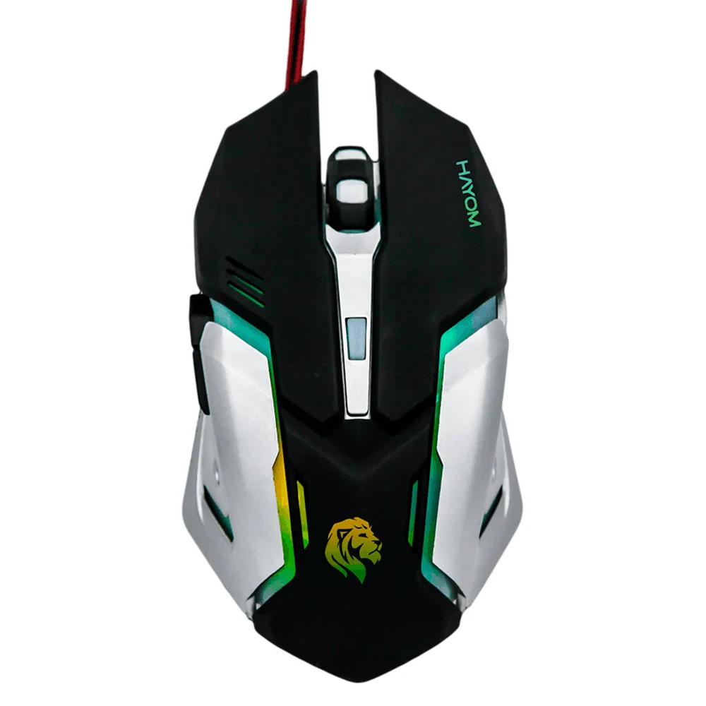 Mouse Gamer Com Fio Hayom MU-2906 2400 DPI 6 Botões LED RGB Preto