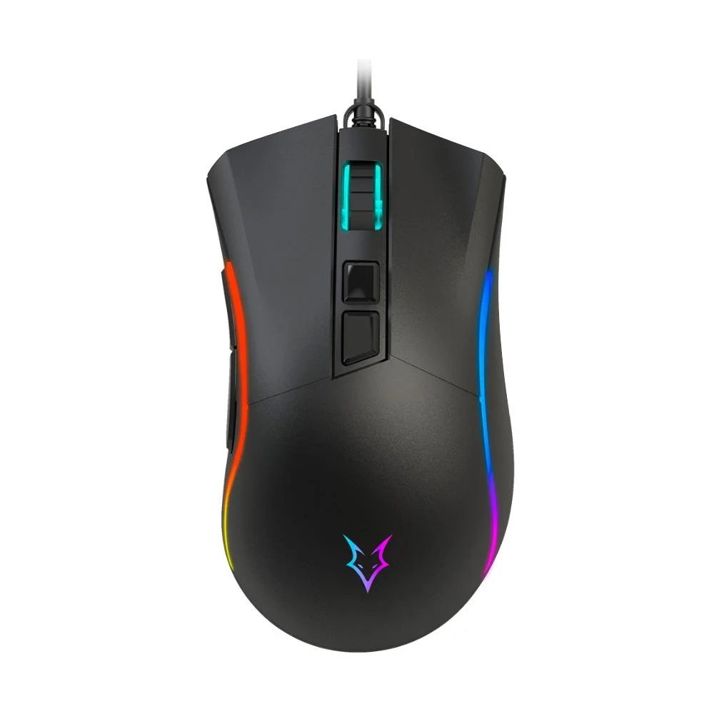 Mouse Gamer Com Fio Husky Reaction 12400 DPI 7 Botões RGB Preto HMS100PT