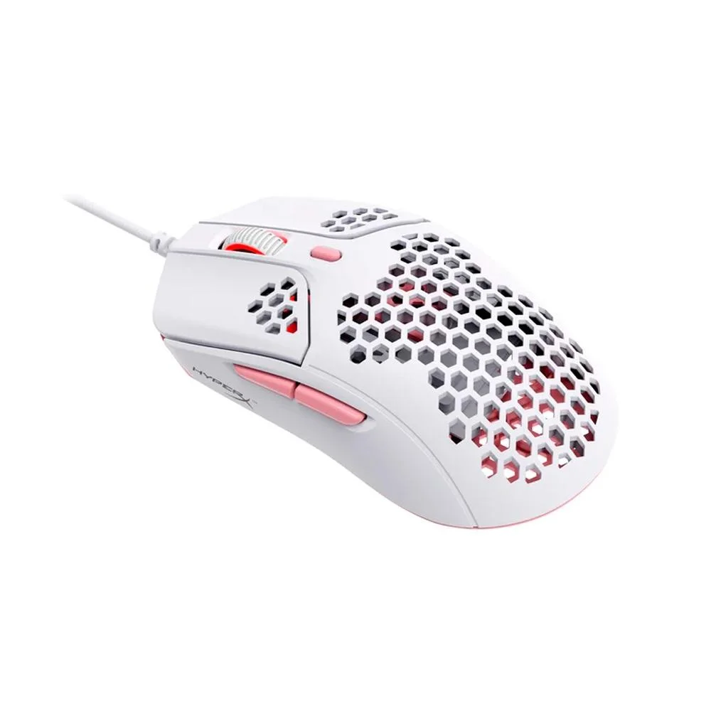 Mouse Gamer Com Fio HyperX Pulsefire Haste 16000 DPI RGB Branco e Rosa 4P5E4AA