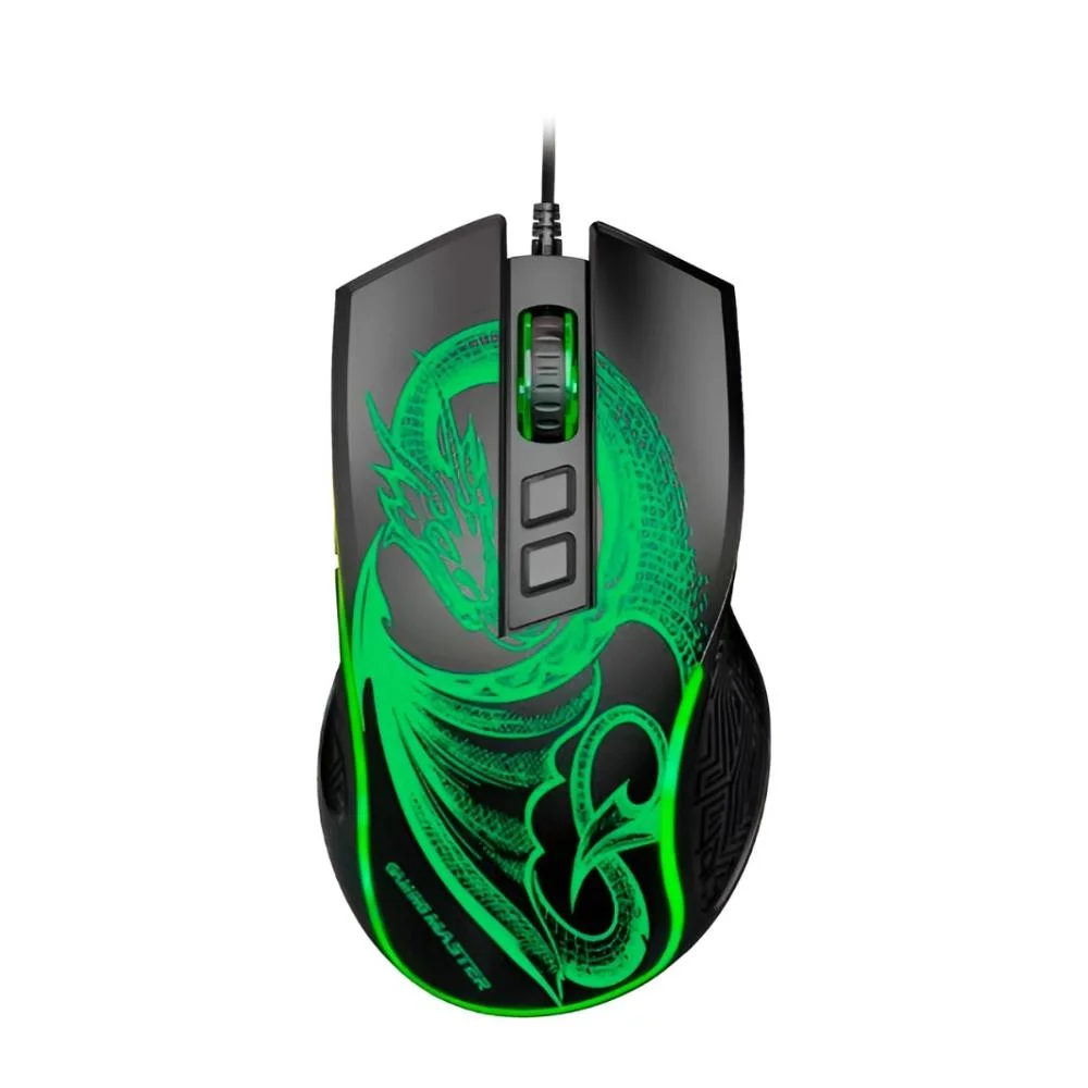 Mouse Gamer Com Fio K-Mex Dragão 6200 DPI 6 Botões LED MGL337