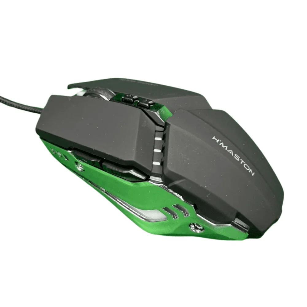 Mouse Gamer Com Fio H’maston T80 3200 DPI LED Mecânico Metal