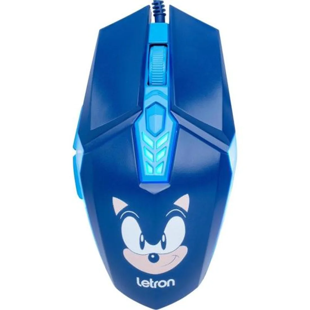 Mouse Gamer Com Fio Letron Sonic 3600 DPI RGB Azul