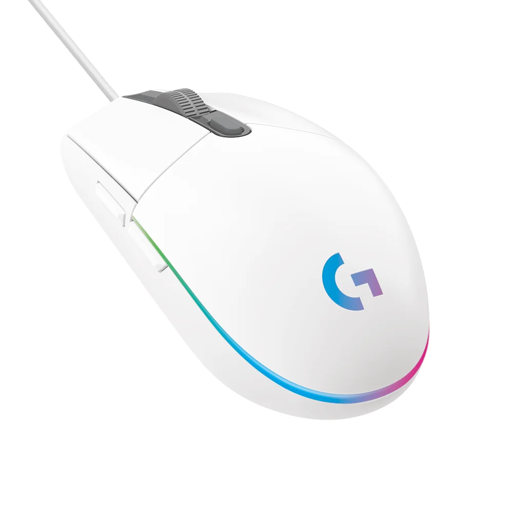 Mouse Gamer Com Fio Logitech G G203 Lightsync 8000 DPI 6 Botões Branco