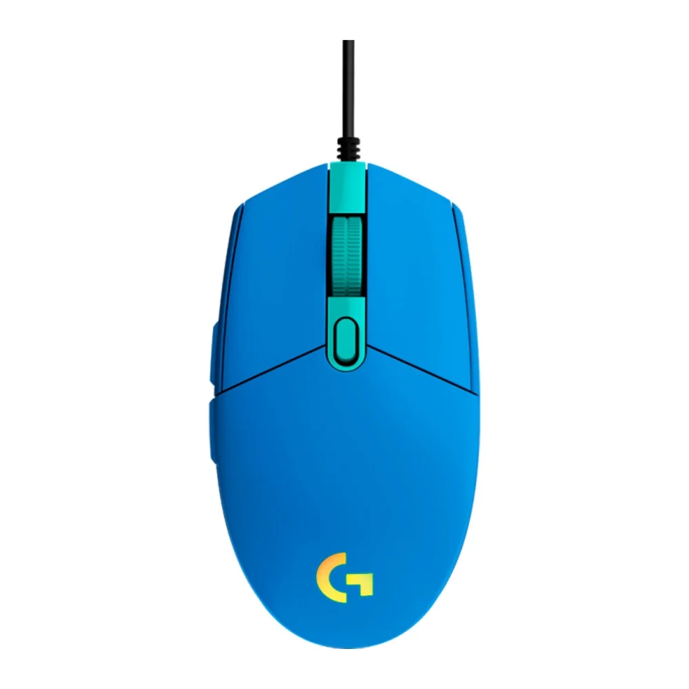 Mouse Gamer Com Fio Logitech G203 LIGHTSYNC 8000 DPI 6 Botões RGB Azul 910-005795