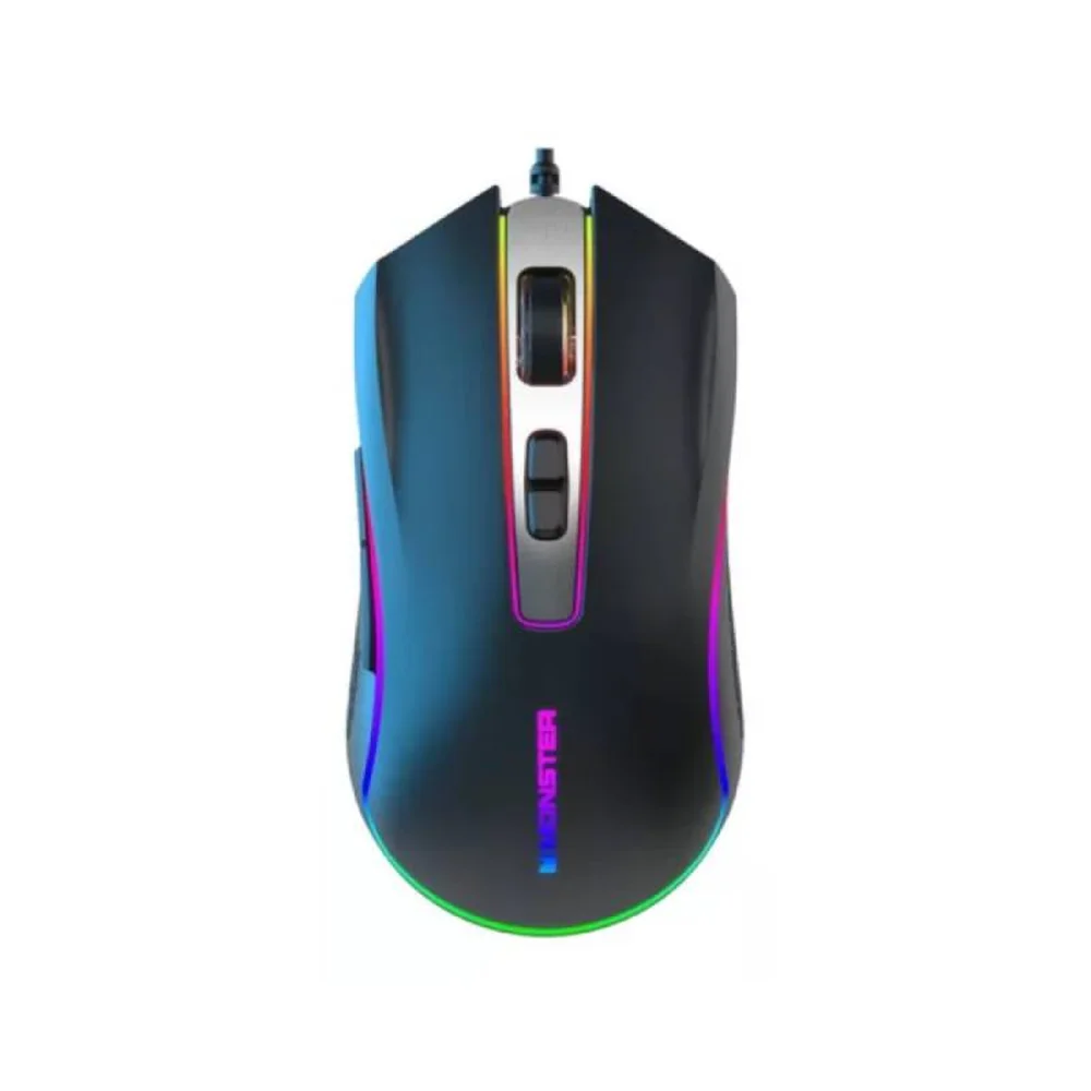 Mouse Gamer Com Fio Monster Gaming KMH7 RGB Preto