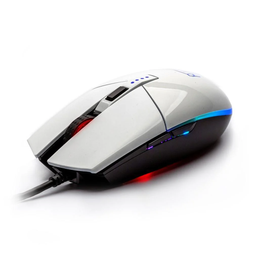 Mouse Gamer Com Fio Motospeed V50 4000 DPI Macro RGB Branco