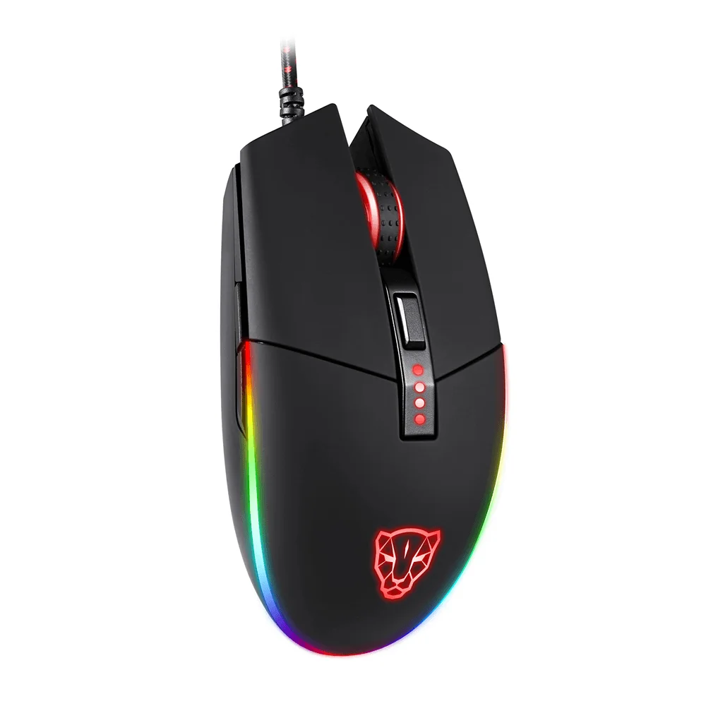 Mouse Gamer Com Fio Motospeed V50 4000 DPI Macro RGB Preto