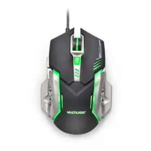 Mouse Gamer Com Fio Multi 2400 DPI 6 Botões LED Verde Ergonômico Preto MO269 Mouse Gamer Com Fio Multi 2400 DPI 6 Botões LED Verde Ergonômico Preto MO269