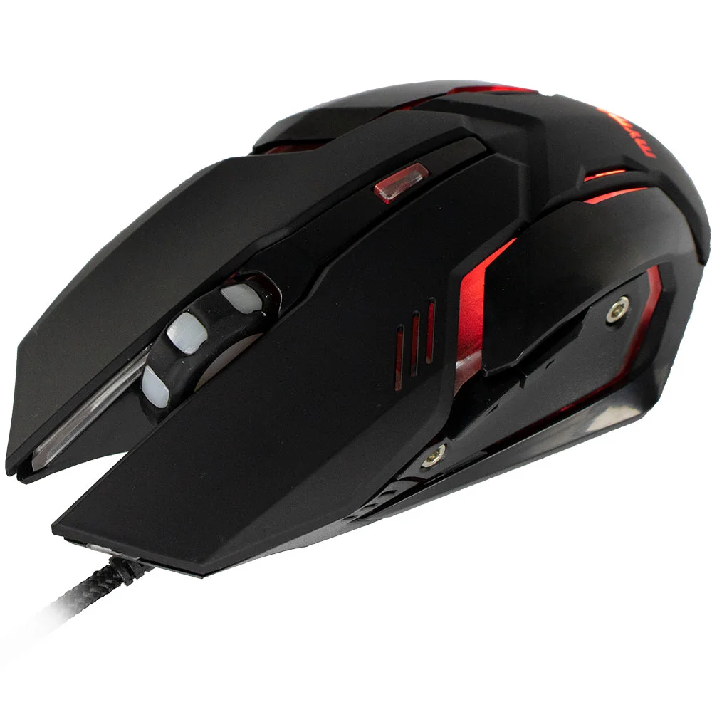 Mouse Gamer Com Fio Mymax Arbor 2400 DPI 6 Botões LED Vermelho Preto OPM-ARBOR/RD