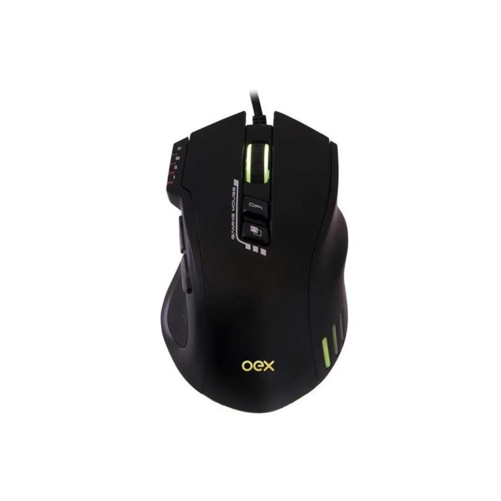 Mouse Gamer Com Fio OEX Game Titan 14400 DPI 7 Botões RGB MS318