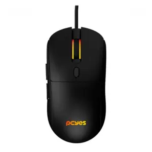 Mouse Gamer Com Fio PCYes Basaran Black Vulcan 12400 DPI 6 Botões RGB PMGBRBV