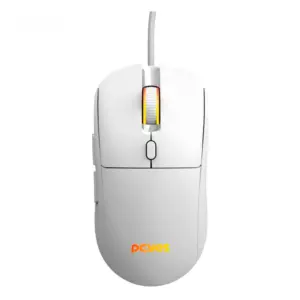 Mouse Gamer Com Fio PCYes Basaran White Ghost 12400 DPI 6 Botões RGB