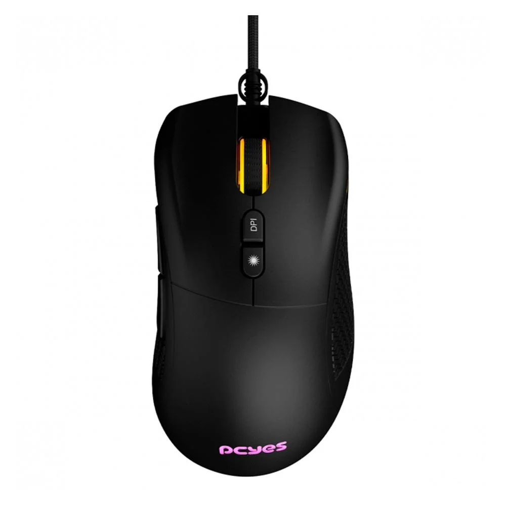 Mouse Gamer Com Fio PCYes Gaius 12400 DPI 6 Botões RGB Preto PMGGBV