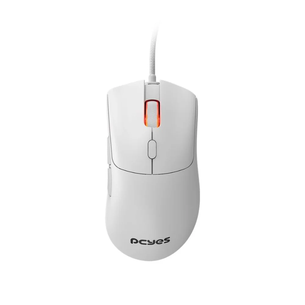 Mouse Gamer Com Fio PCYes Hydrus White Ghost 12400 DPI 6 Botões RGB PMGHWG