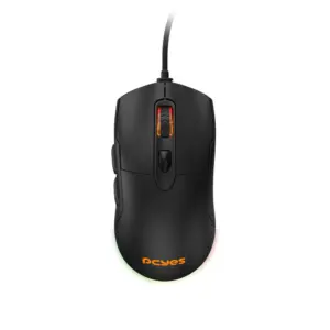 Mouse Gamer Com Fio PCYes Malus Black Vulcan 12400 DPI 6 Botões RGB
