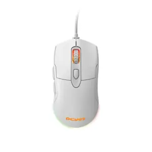 Mouse Gamer Com Fio PCYes Malus White Ghost 12400 DPI 6 Botões RGB
